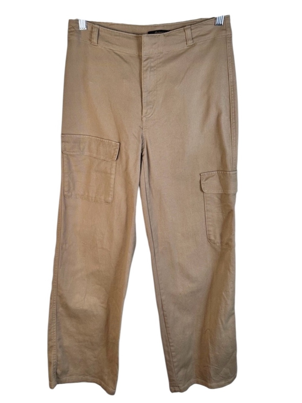 Quince Tan Classic Casual Organic Cotton Flat‎ Front Cargo Wide Leg Jeans Size 4